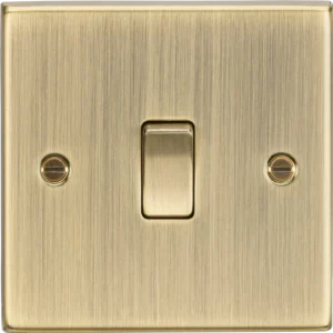 Knightsbridge MLA 10AX 1G Intermediate Switch - Square Edge Antique Brass