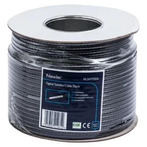 Newlec CT100 CAI Approved Satellite Cable 100 Metre Drum Black [Pack=100]