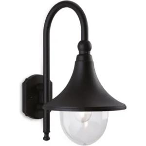 Firstlight Lantern Wall Downlight E27 IP43 60W Black Cast Aluminium