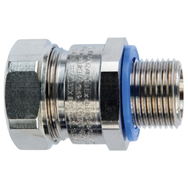Flexicon Connector Ex D Flameproof Barrier Gland 32mm Brass Nickel Plated - Image 2