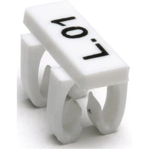 Cembre 4X12mm White Polycarbonate Clip-On Cable Tag Fits Diameter 2.9-3.5mm