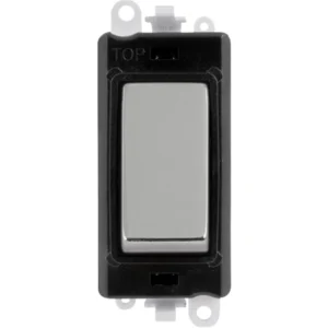 Click Scolmore Black Frame Polished Chrome Switch 20AX 2 Way Module