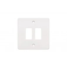 Niglon Front Plate 2 Gang Grid 20Ax White