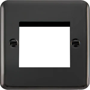 Click Scolmore Front Plate 1 Gang 2 Module Black Nickel Black&White Gasket