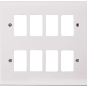 Click Scolmore Polar White 8 Gang GridPro Frontplate