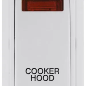 Click Scolmore Cooker Hood Laser Etched Legend Polar White Frame 20AX Polar White Double Pole Switch Neon