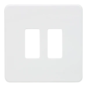 Knightsbridge MLA Screwless 2G grid faceplate - matt white