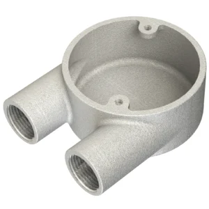 Newlec 25mm Steel Conduit U Box 2 Way Malleable Galvanised Steel
