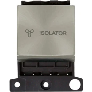 Click Scolmore Brushed Stainless 10A 3 Pole Fan Isolation Switch Module