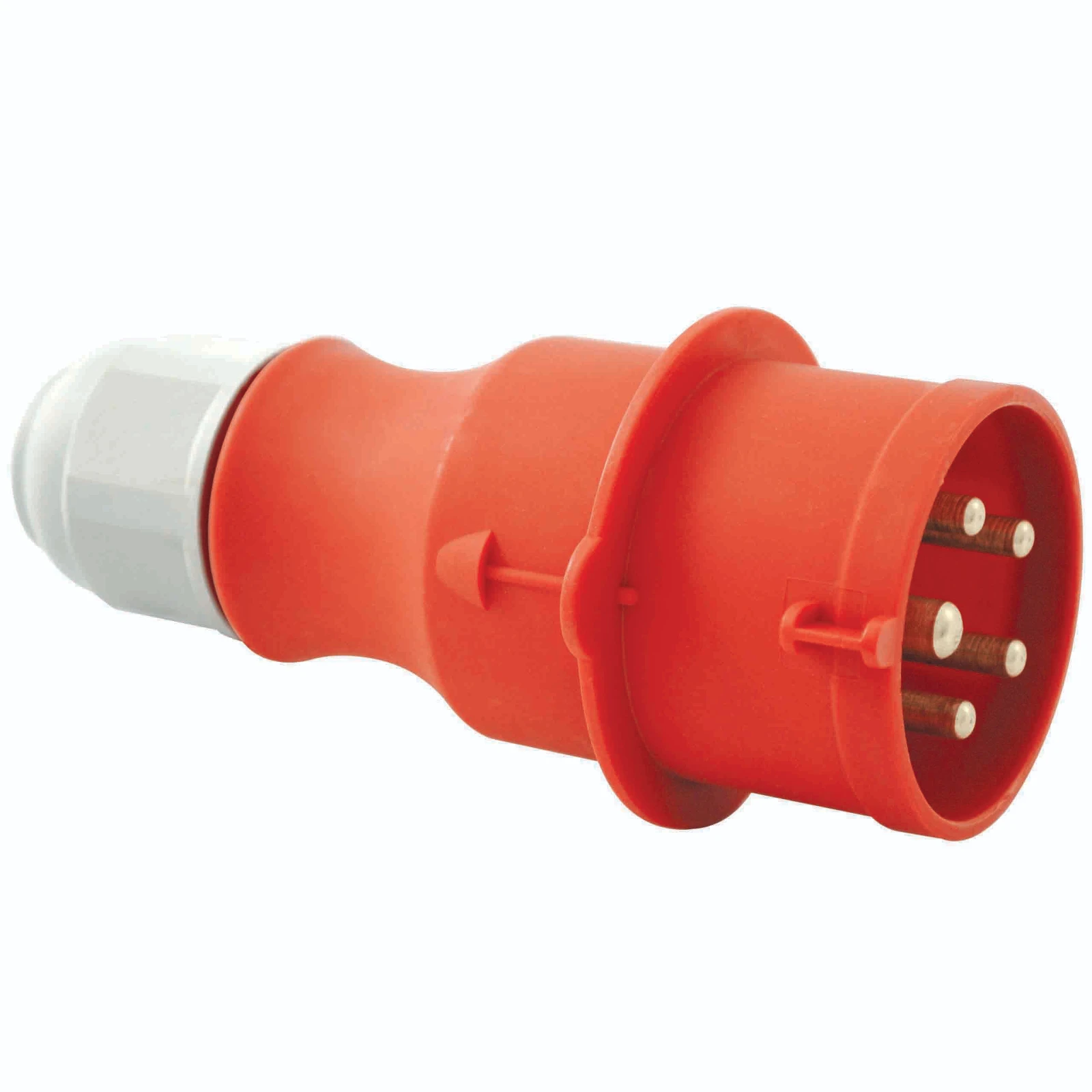 Newlec Industrial Power Plug Male Screw 3P+N+E 32A 415V IP44 Red