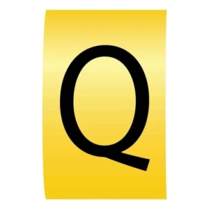 Cablecraft Letter Q Black On Yellow K-Type Cable Marker On Reels 4.2-7.0mm Diameter