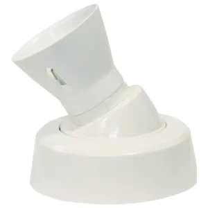 Newlec White 89mm Pre-Wired Angled Bayonet Fitting T2 Batten Lampholder