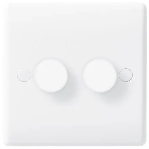 Luceco Dimmer Switch Pushbutton 2 Gang 2Way 400W