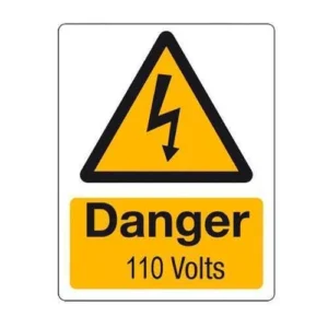 Cablecraft Rigid PVC Labels 70 x 55mm "Danger 110 Volts" (pack=5)