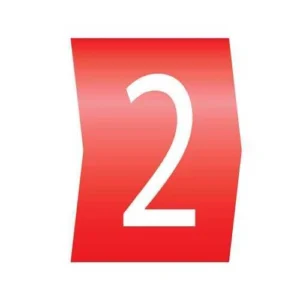 Easi-Lok Number 2 Colour Coded - Easi-Lok Chevron Cut Boxed Slide-On Cable Markers for 2.8-5mm Dia.