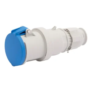 Newlec Industrial Power Connector Female Screwless 2P+E 63A 230V IP44 Blue