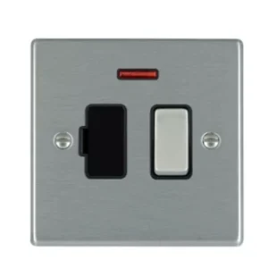 Hamilton Connection Unit Fused Neon 88X88mm Satin Steel/Satin Steel Black Insert