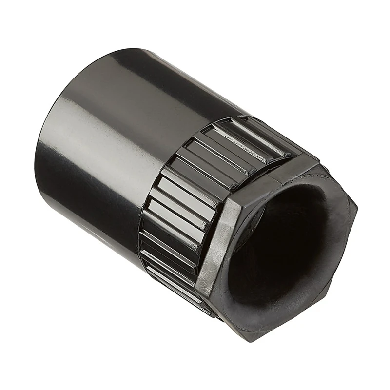 MK Electric Adaptor Fem Thread 25mm Black PVC-U Pln Push-In With Male Bush