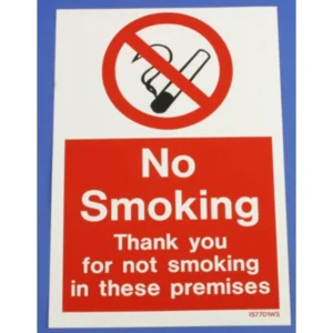 Industrial Signs Ind Signs No Smoking Label Pk1
