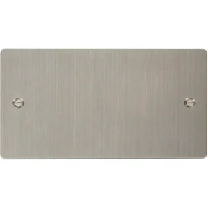 Click Scolmore Blanking Plate 2 Gang Stainless Steel