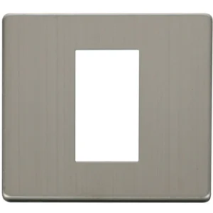 Click Scolmore Stainless Steel 1 Gang New Media 1 Aperture Cover Plate