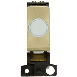Click Scolmore Connection Unit Ingot Flex Outlet 20A Sat Brass White Insert