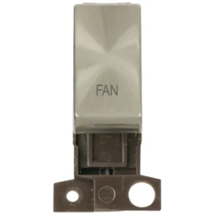 Click Scolmore Fan Brushed Stainless 13A/10AX Ingot Double Pole Switch Module