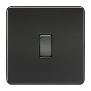 Knightsbridge MLA Screwless 10AX Intermediate Switch - Matt Black