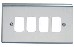 Deta 4 Gang Front Plate Stainless Steel