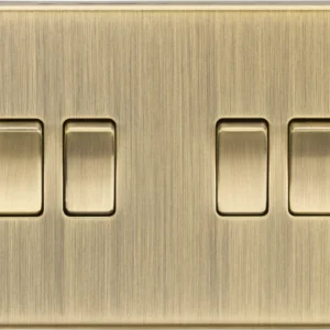 Knightsbridge MLA 10AX 4G 2 Way Plate Switch - Square Edge Antique Brass