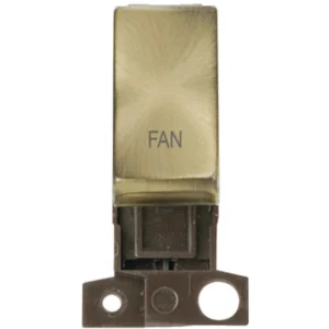 Click Scolmore Fan Antique Brass 13A/10AX Ingot Double Pole Switch Module