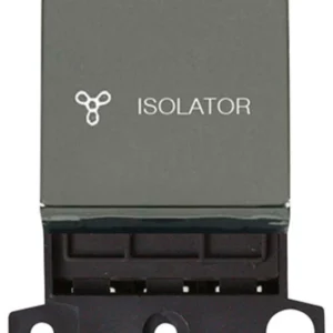 Click Scolmore Black Nickel 10A 3 Pole Fan Isolation Switch Module