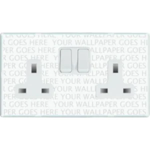 Hamilton Socket 2 Gang Switched 13A 86X146mm White White Surround