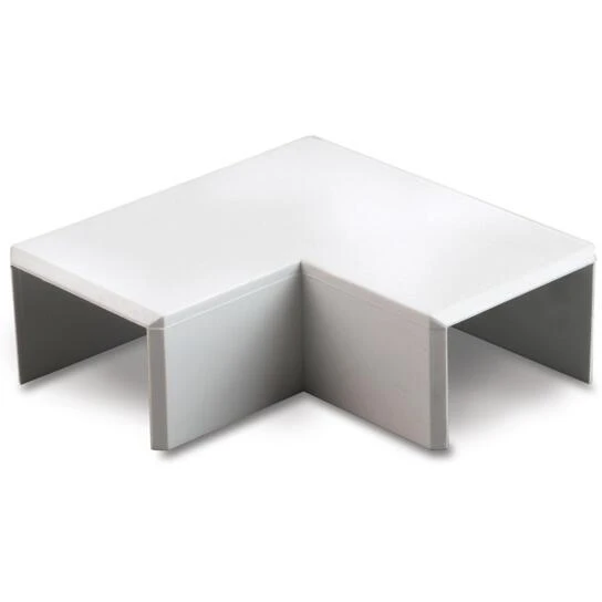 Newlec Mini Trunking Flat Angle Bend 90° Clip-On 16 x 16mm PVC White