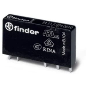 Finder Relay Ultra-Slim Electromech PCB SP 6A 24V Dc White Low Coil P