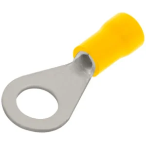 Unicrimp YellowTin Plated Copper PVC Insulation 6mm Stud Ring Terminals