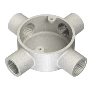 Newlec 20mm Steel Conduit X/Intersection Box 4 Way Malleable Galvanised Steel