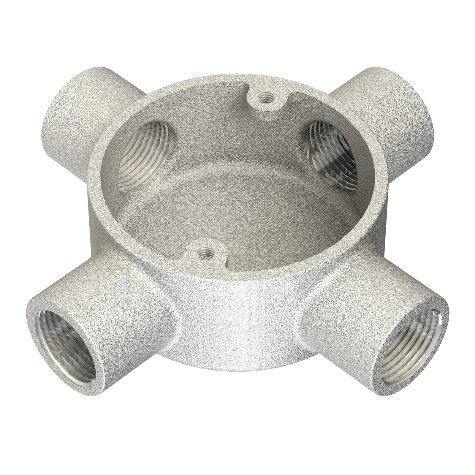 Newlec 20mm Steel Conduit X/Intersection Box 4 Way Malleable Galvanised Steel