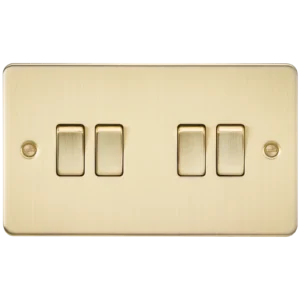 Knightsbridge MLA Flat Plate 10AX 4G 2-way switch - brushed brass