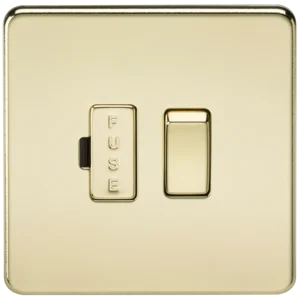 Knightsbridge MLA Screwless 13A Switched Fused Spur Unit - Polished Brass