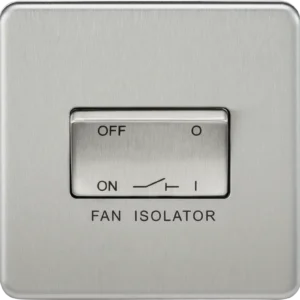 Knightsbridge MLA Screwless 10AX 3 Pole Fan Isolator Switch - Brushed Chrome