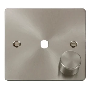Click Scolmore Plate 1 Gang Single Dimmer Knob Brushed Stainless