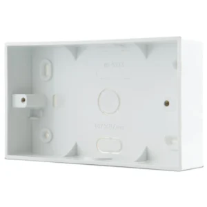Luceco Pattress Box 2 Gang Square Corners 32mm White