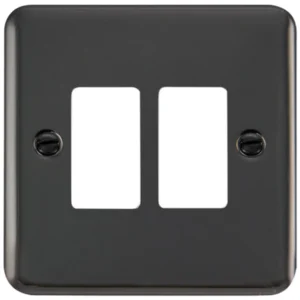 Click Scolmore Front Plate Deco Plus 2 Gang Black Nickel