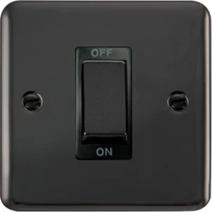 Click Scolmore Control Switch Ingot 1 Gang DP 45A Black Nickel Black Insert