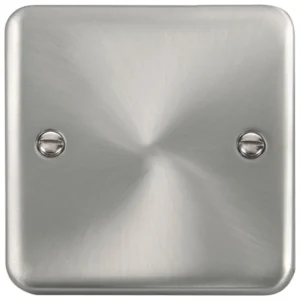 Click Scolmore Blanking Plate 1 Gang Satin Chrome Black&White Gasket