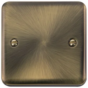 Click Scolmore Blanking Plate 1 Gang Antique Brass Black&White Gasket