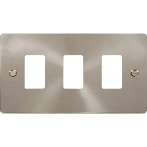 Click Scolmore Front Plate Define 3 Gang Brushed Stainless