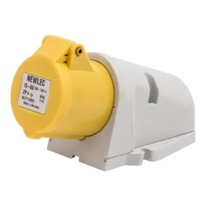Newlec Industrial Power Socket Surface Wall 2P+E 16A 110V IP44 Yellow