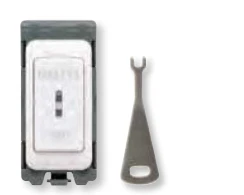 Niglon Switch 2 Way Double Pole Key 20Ax White Printed Emg Ltg Test